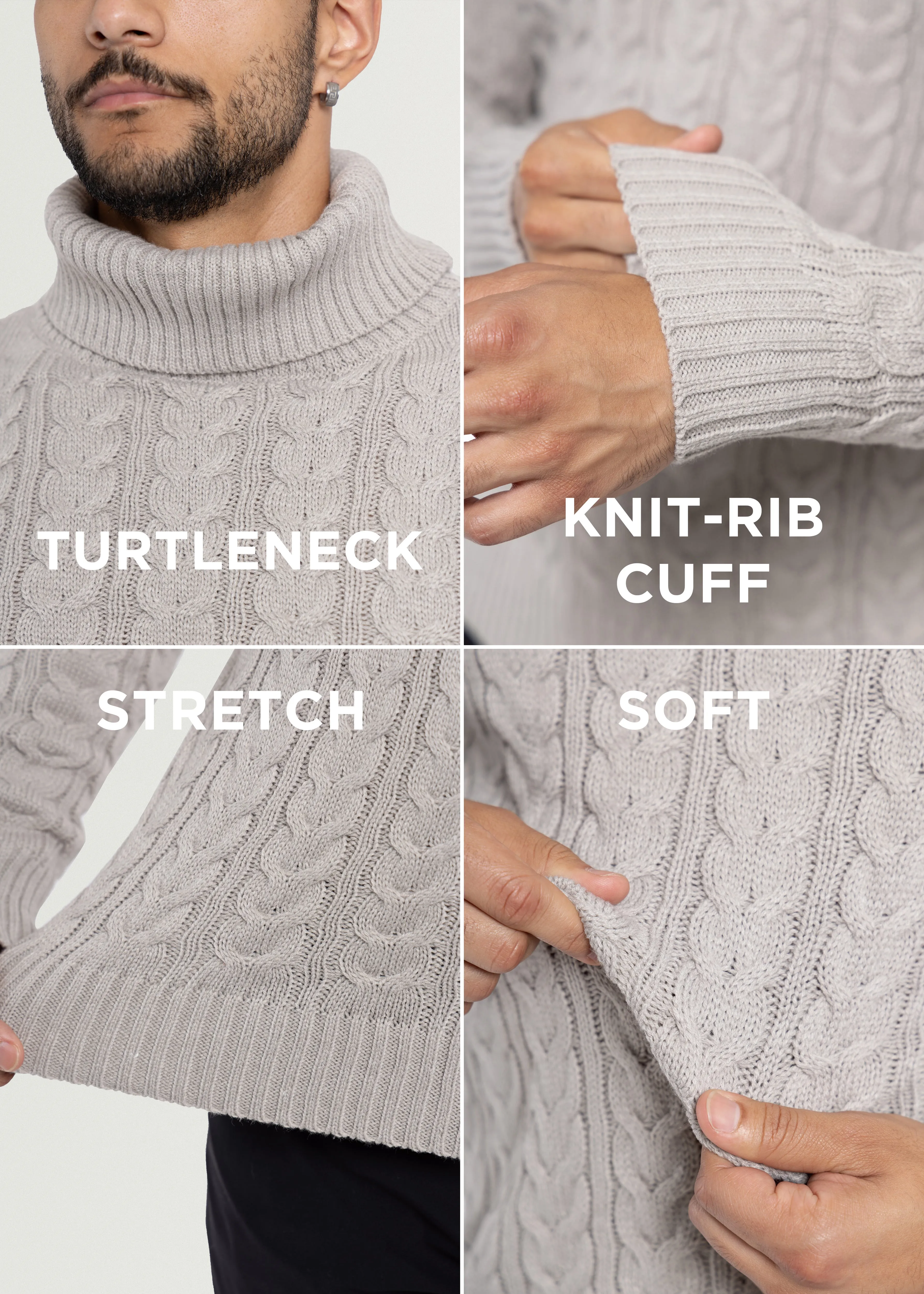 X RAY Men's Soft Slim Fit Turtleneck Pullover Sweaters