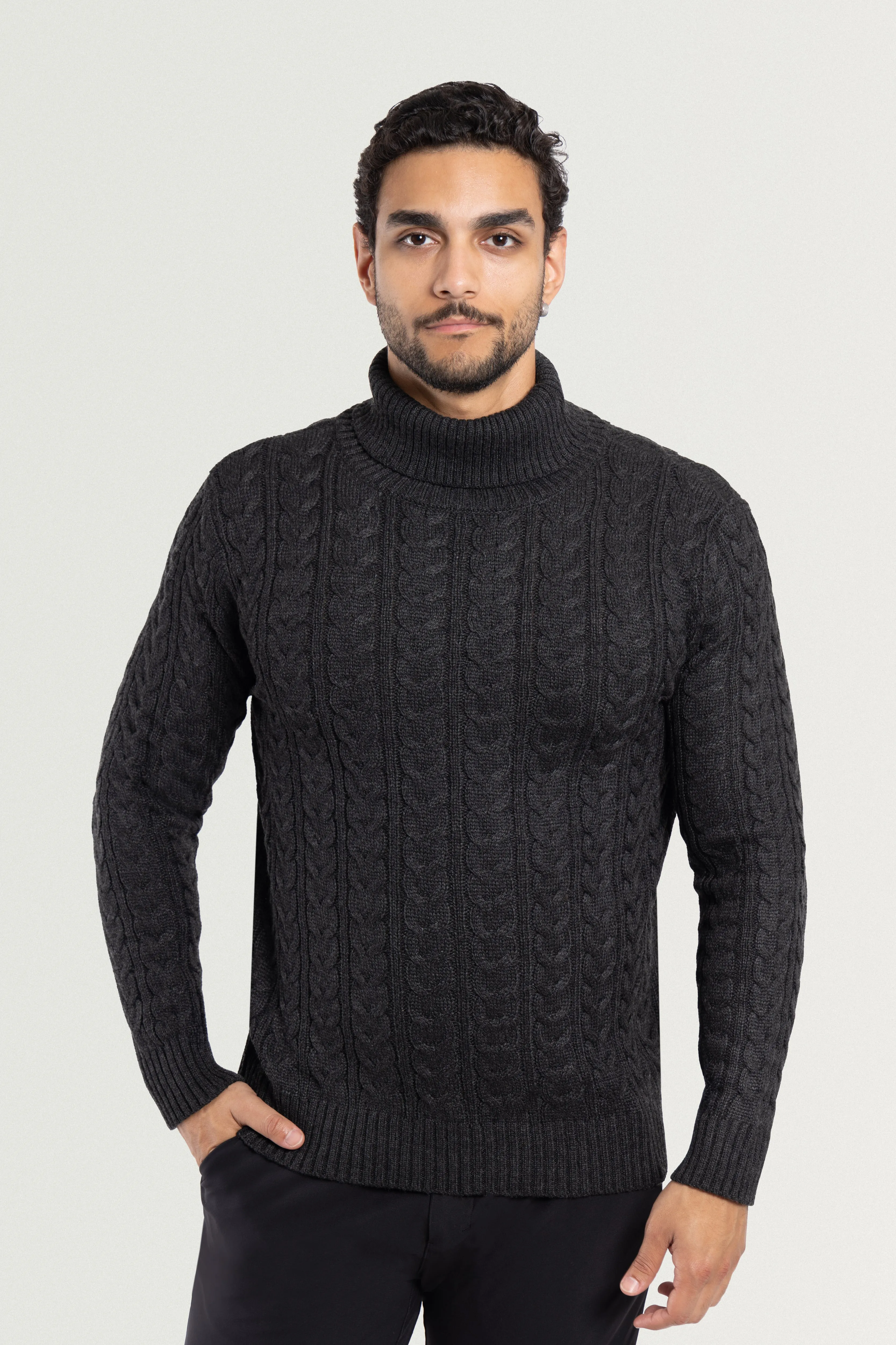 X RAY Men's Soft Slim Fit Turtleneck Pullover Sweaters