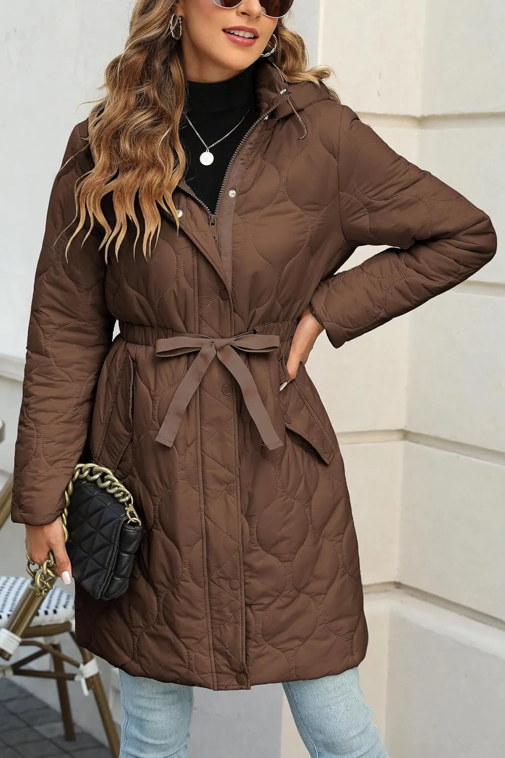 XULIKU Women's Quilted Jackets Lightweight Long Sleeve Stand Collar Padding Short Puffer Coat for Women Fall Winter