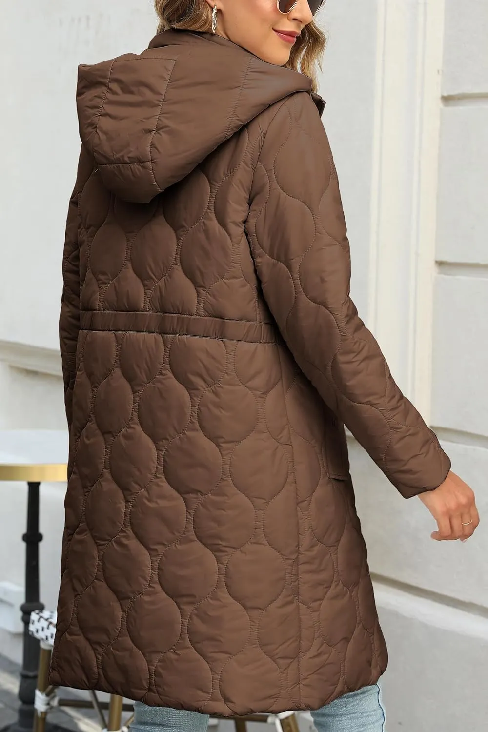 XULIKU Women's Quilted Jackets Lightweight Long Sleeve Stand Collar Padding Short Puffer Coat for Women Fall Winter